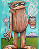 Sasquatch Drinking Coffee in Seattle Magnet