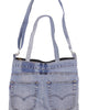 Denim Pocket Shoulder Bag (red peace sign) - Upcycled