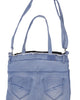 Denim Pocket Shoulder Bag (red peace sign) - Upcycled