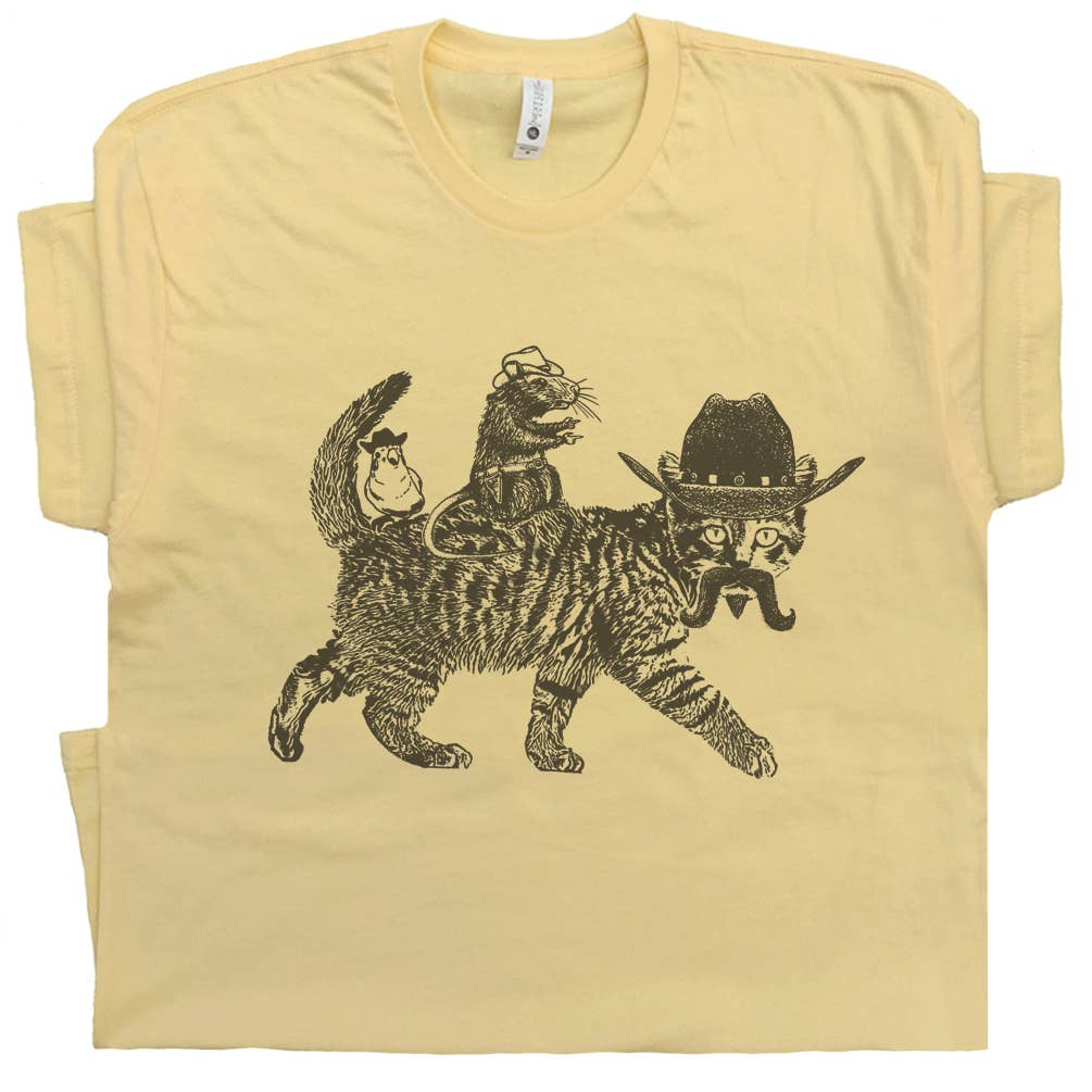 Cowboy Cat Shirt - Retro Graphic Tee