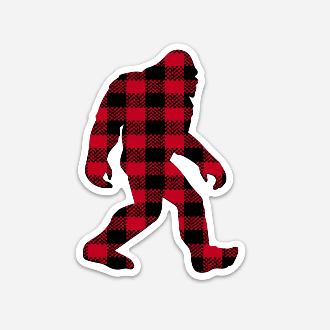Plaid Sasquatch Vinyl Sticker