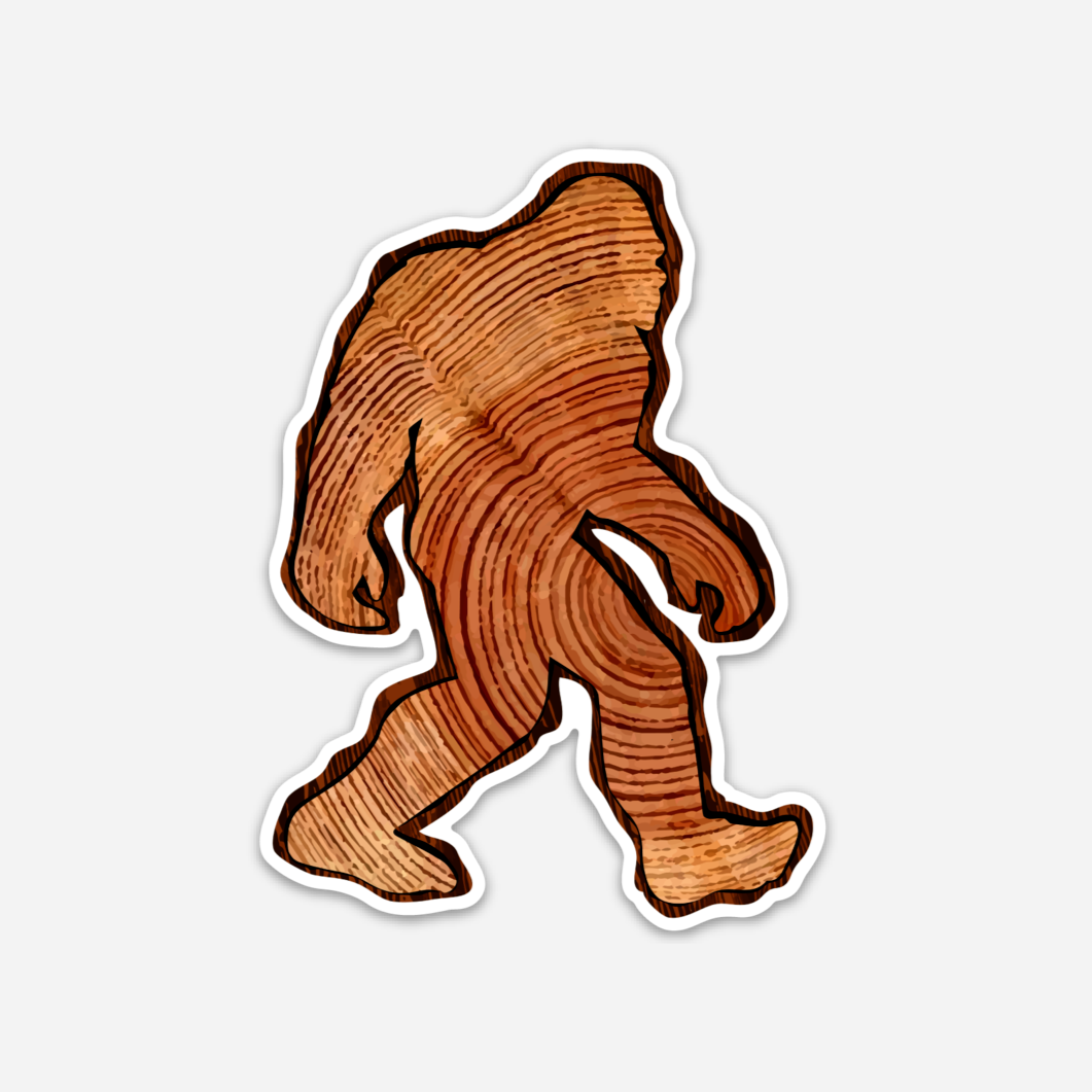 Woodgrain Sasquatch Vinyl Sticker