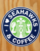 I Love Seahawks & Coffee Vinyl Sticker
