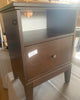 Dark Brown Wooden Nightstand with Drawer and Open Shelf