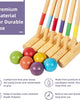 AquaDams 6 Player Croquet Set with Colorful Mallets and Carry Bag