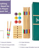 AquaDams 6 Player Croquet Set with Colorful Mallets and Carry Bag