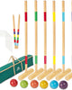 AquaDams 6 Player Croquet Set with Colorful Mallets and Carry Bag
