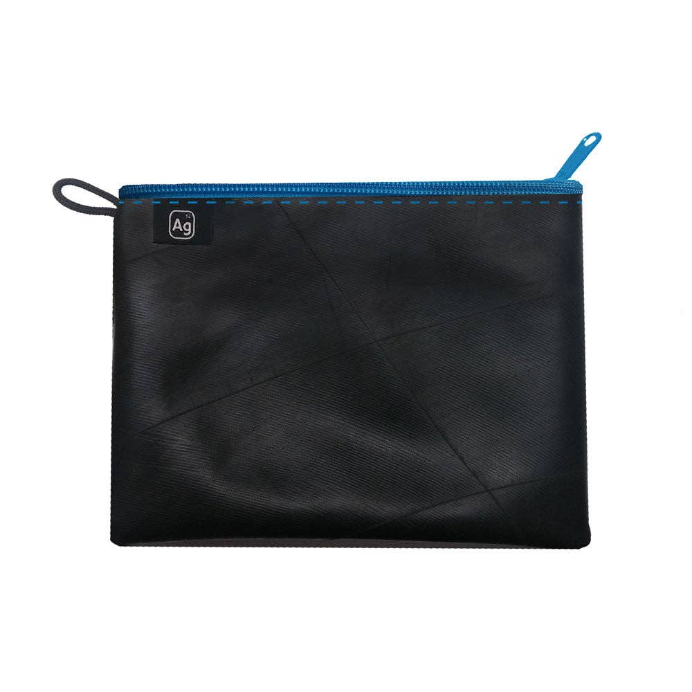 Large Zipper Pouch w/Liner- Upcycled Bike Tube