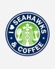 I Love Seahawks & Coffee Vinyl Sticker