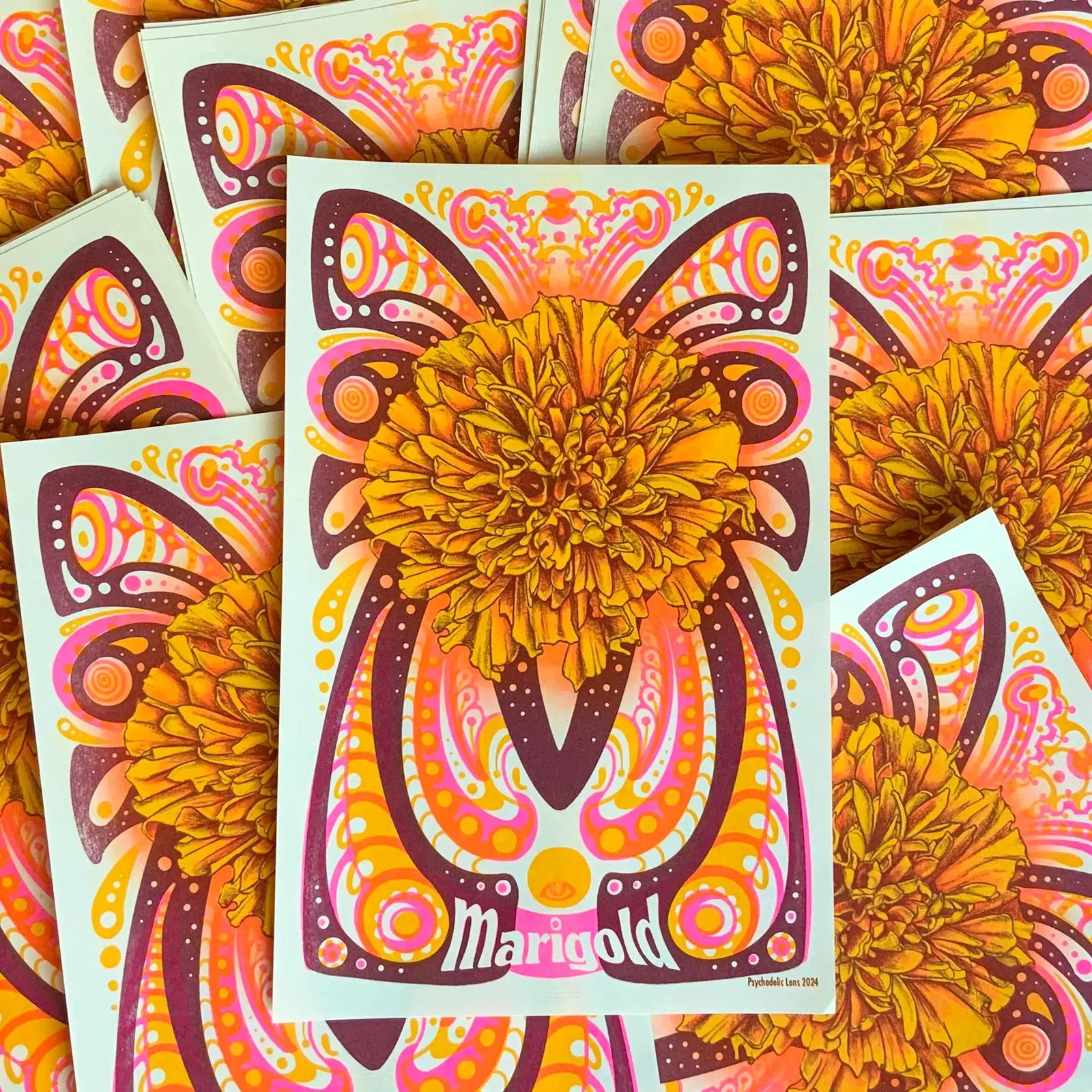Vertical Marigold - Riso Print (17 x 11)